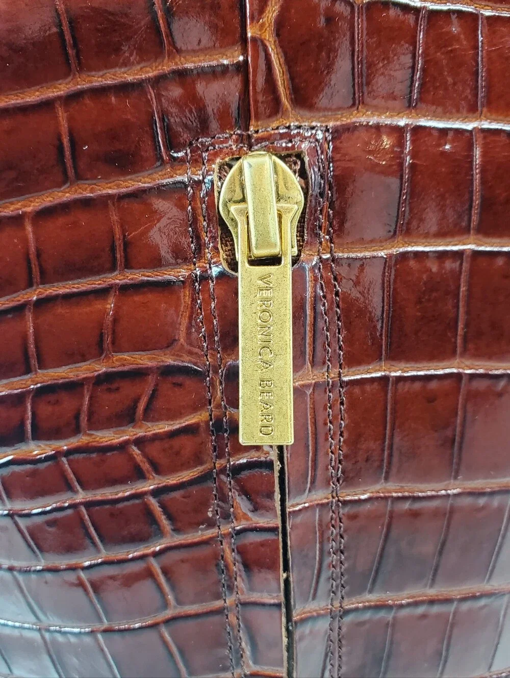 NWT$795 Veronica Beard Cecile Croc Embossed Knee High Boots Sz 6.5